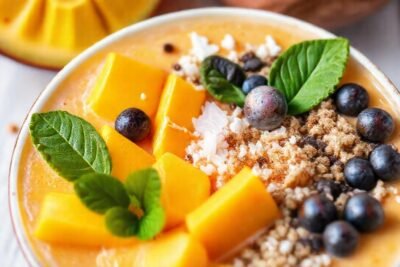 Batido tropical vibrante y saludable