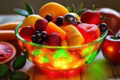 Fruta vibrante revitaliza la piel sana