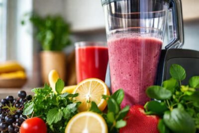 Batido vibrante en cocina moderna