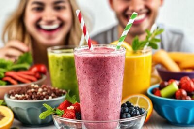 Batido vibrante y alegre en estudio