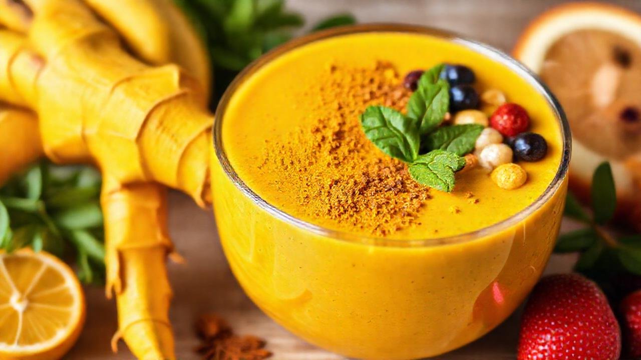 Un batido nutritivo de colores vibrantes