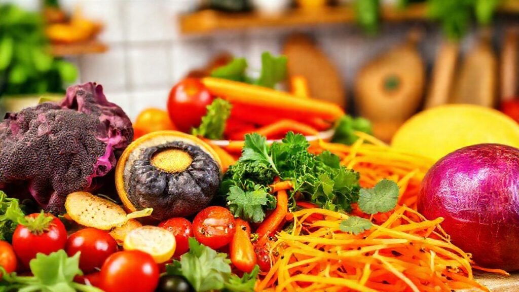 Alimentos saludables brillan en cocina cálida