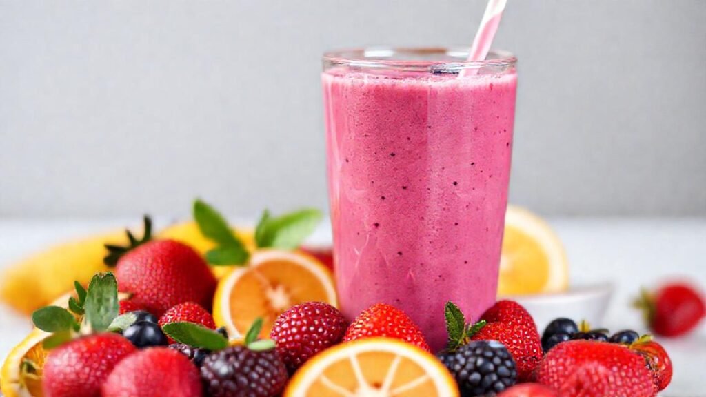 Bayas vibrantes en un estilo saludable
