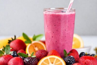 Bayas vibrantes en un estilo saludable