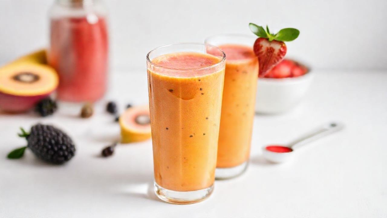 Batido vibrante y saludable, diseño minimalista