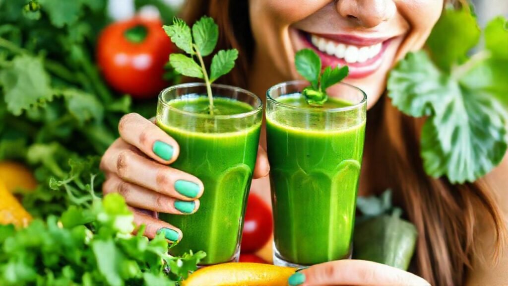 Un batido verde fresco promueve salud