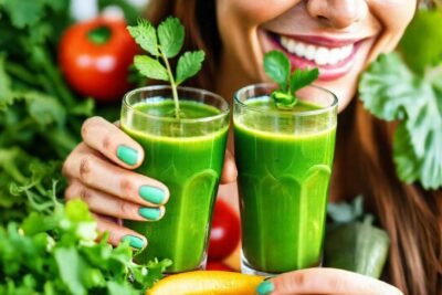 Un batido verde fresco promueve salud