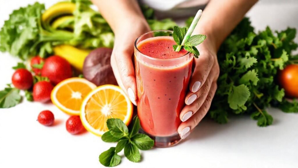 Batido saludable con frutas frescas