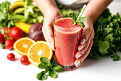 Batido saludable con frutas frescas