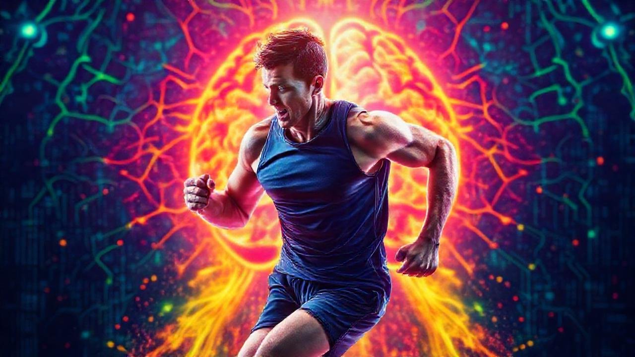 Atleta vibrante con energía cerebral
