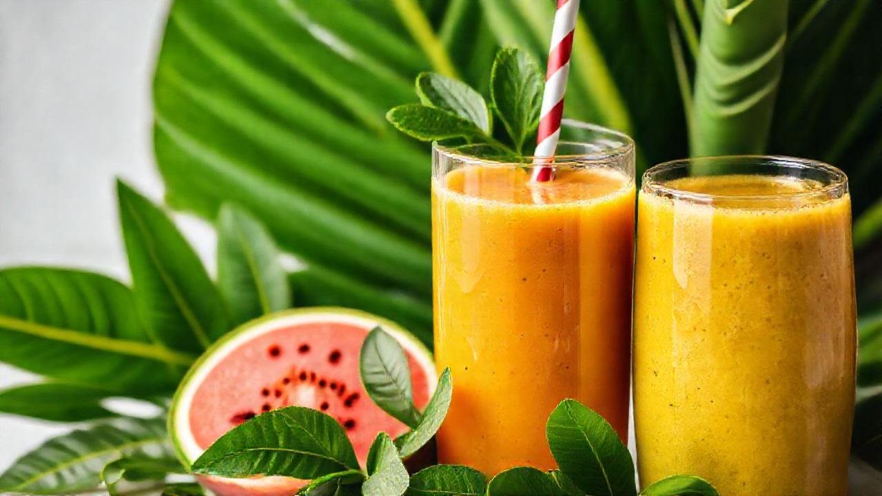 Batido tropical saludable, vibrante y apetitoso