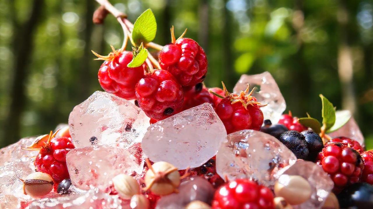 Bayas vibrantes y refrescantes en primer plano