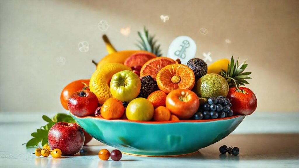 Fruta saludable ilumina un ambiente esperanzador