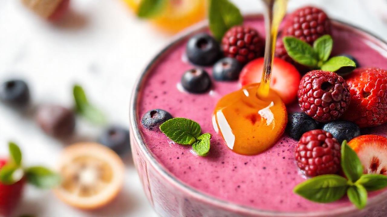 Batido colorido y saludable para el cuerpo