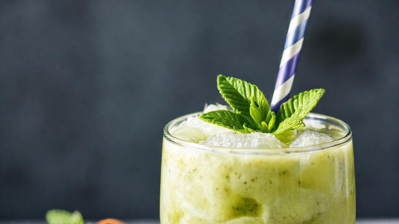 Un batido de kiwi y menta refrescante