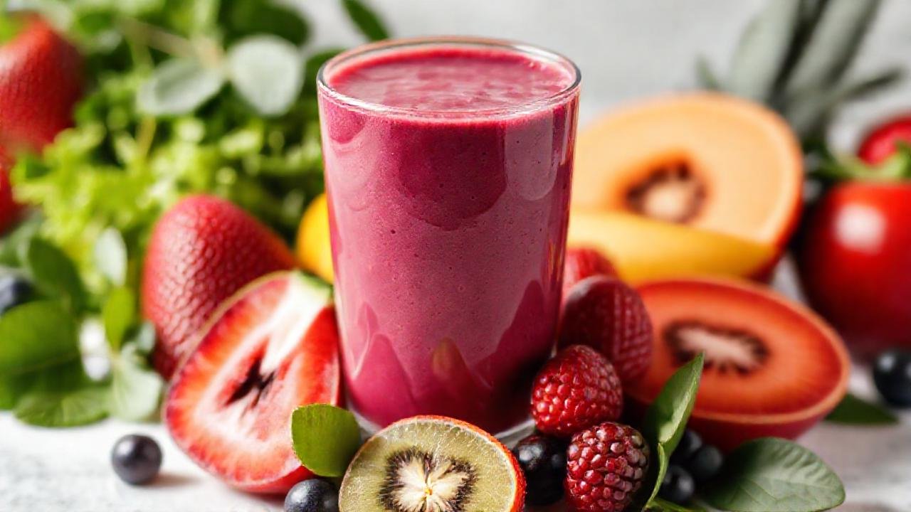 Batido saludable y apetitoso, visualmente atractivo