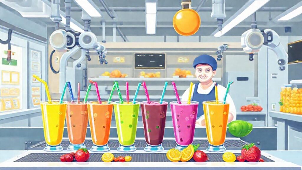 Un café moderno produce smoothies vibrantes