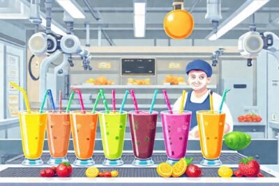 Un café moderno produce smoothies vibrantes