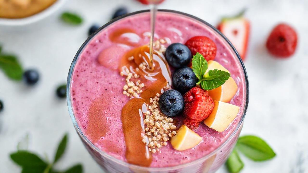 Un batido colorido y saludable