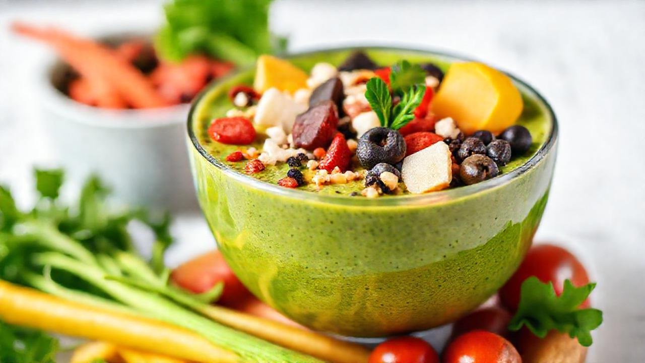 Un smoothie verde, fresco y apetitoso