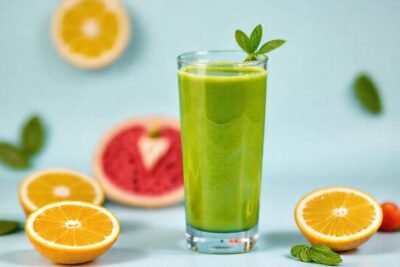Un batido verde brillante para el bienestar