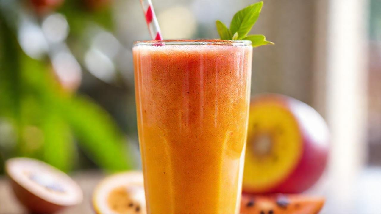 Batido tropical vibrante y refrescante