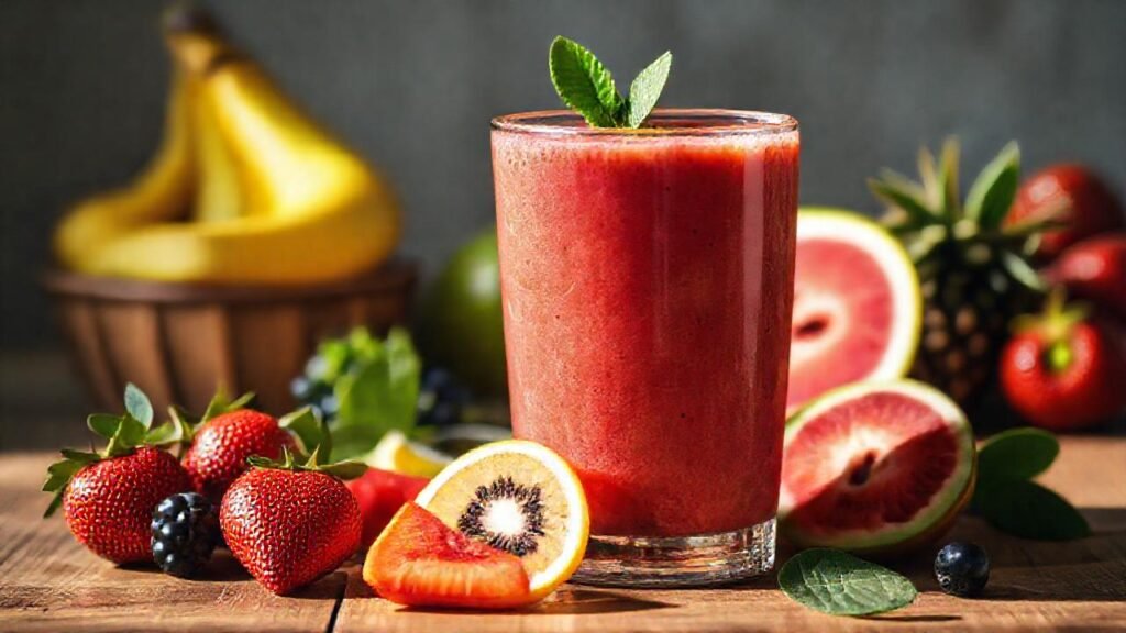 Batido de frutas vibrante