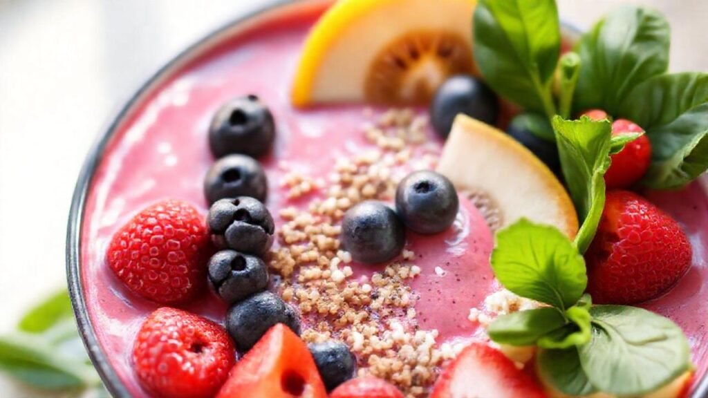 Batido colorido y saludable para el bienestar