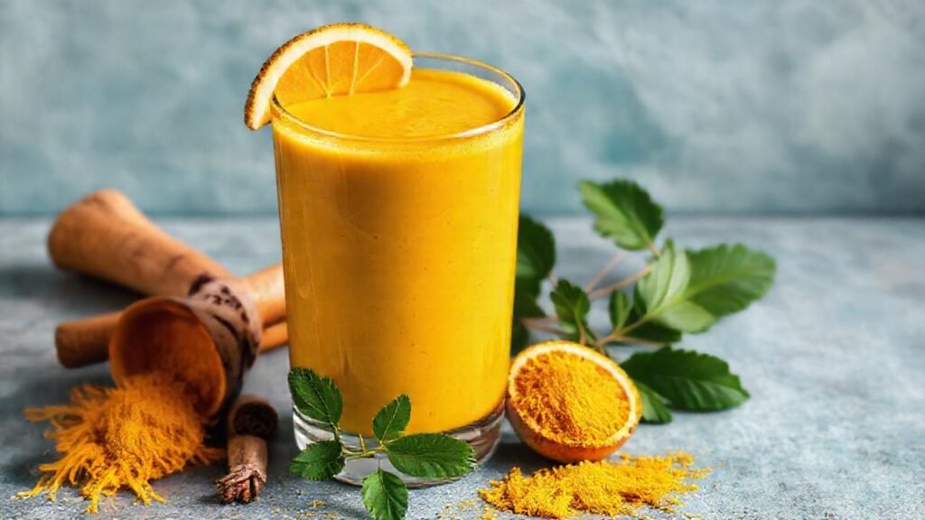 Batido de cúrcuma brillante
