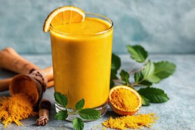 Batido de cúrcuma brillante