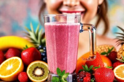 Batido saludable y colorido