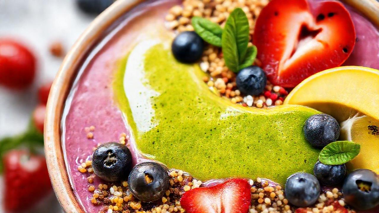 Batido colorido y saludable para energía