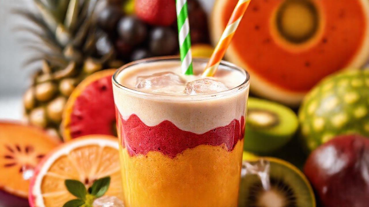 Batido tropical vibrante y saludable