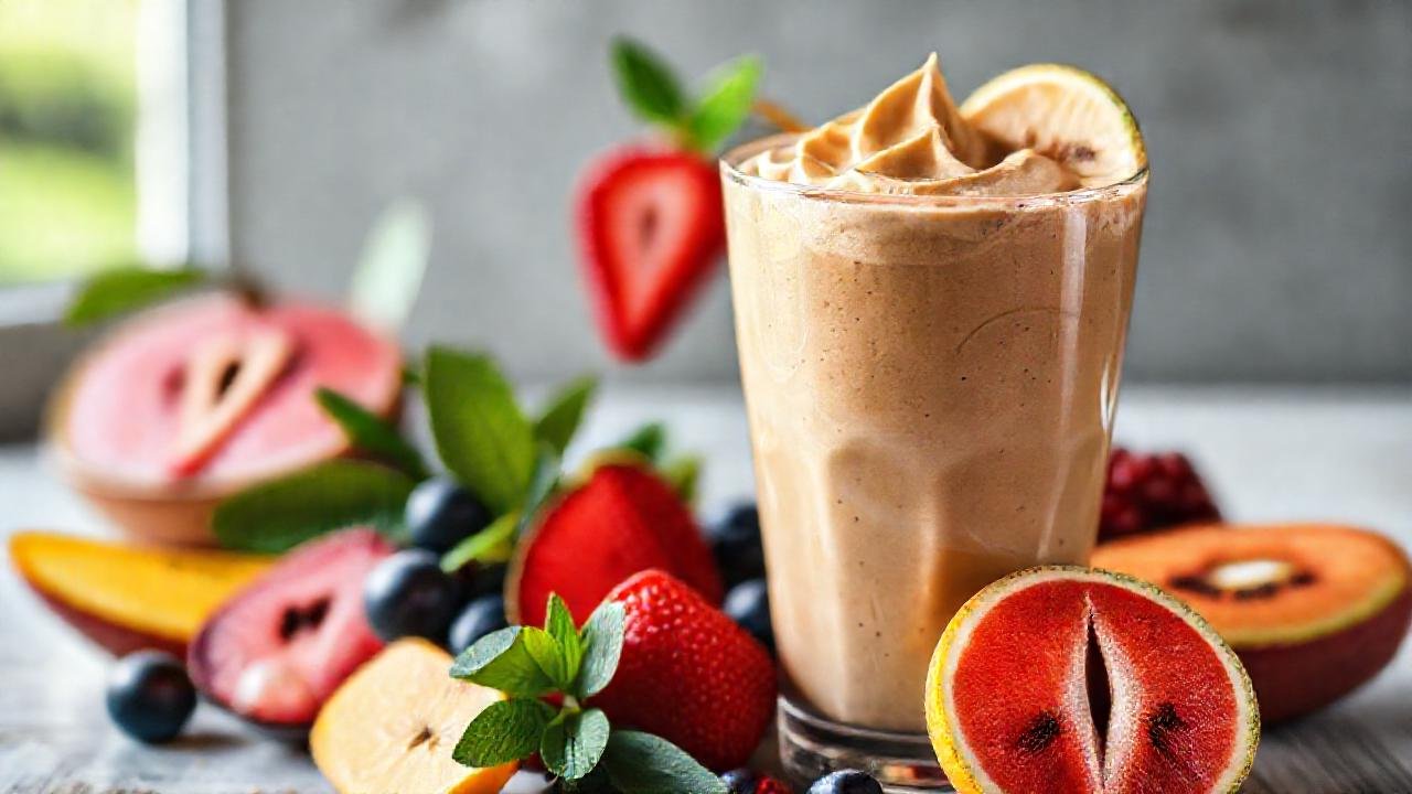 Batido cremoso y colorido, saludable y apetitoso