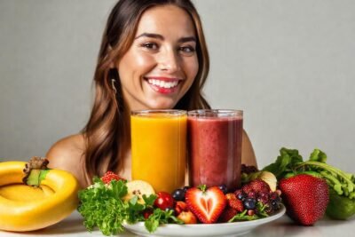 Un batido saludable irradia alegría y vitalidad