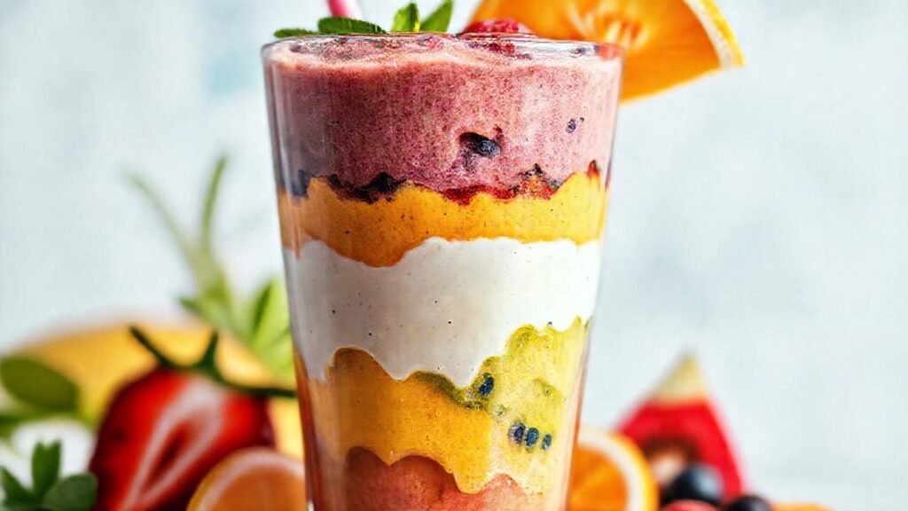 Batido colorido y vibrante en estudio