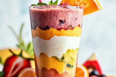 Batido colorido y vibrante en estudio