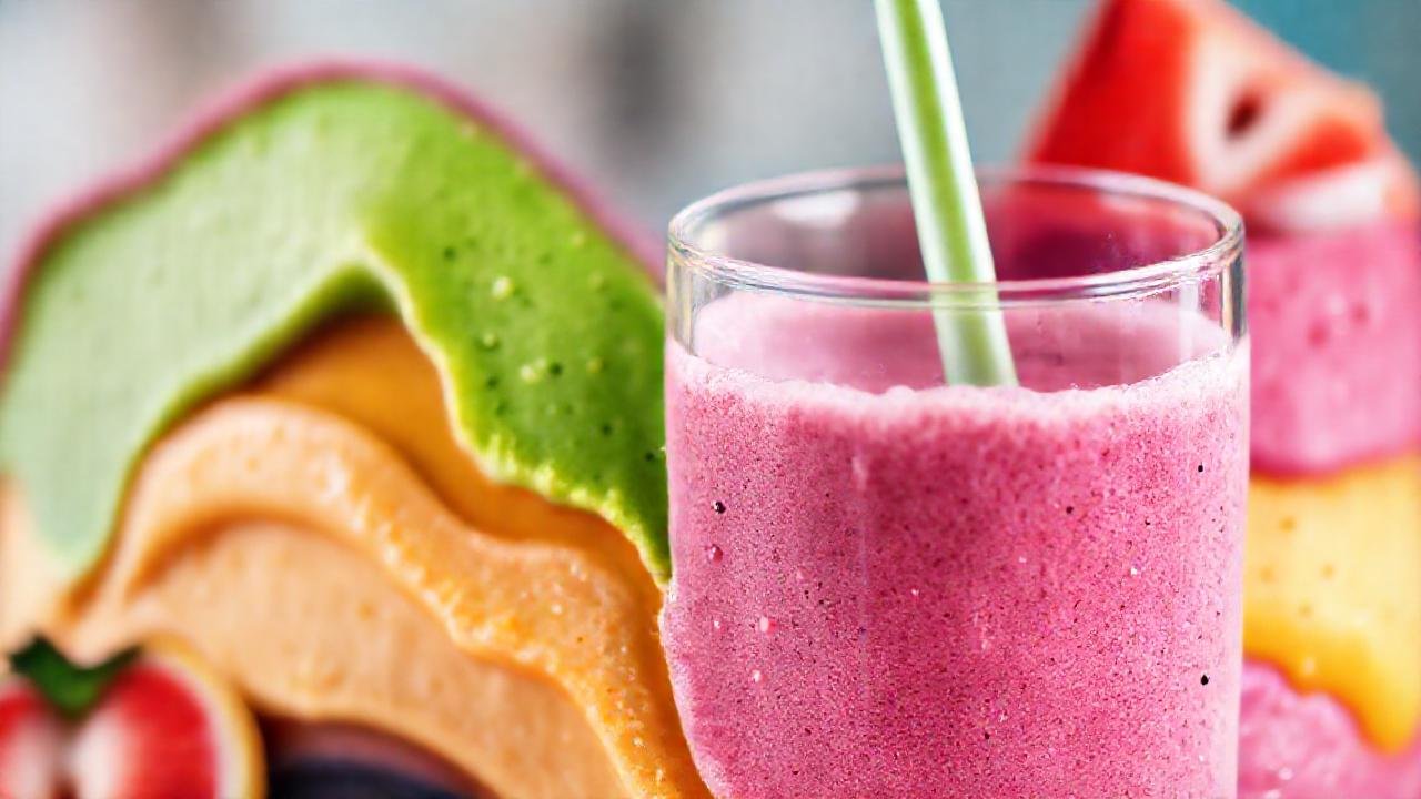 Un batido colorido y artístico