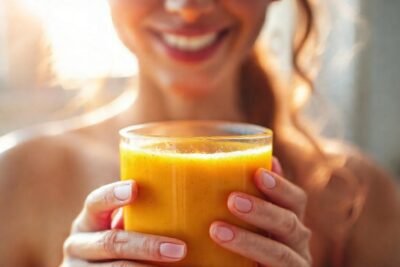 Un batido de cúrcuma saludable brilla